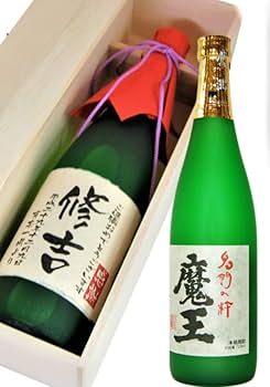 Amazon.co.jp: 魔王 名入ラベル 芋焼酎720ml 木箱入り 誕生 還暦 退職