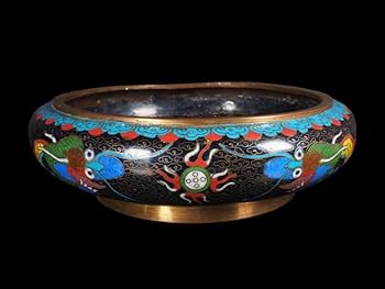 Amazon.co.jp: 中国美術 景泰藍 銅胎琺瑯彩金龍紋筆洗 清朝期 双龍戯珠