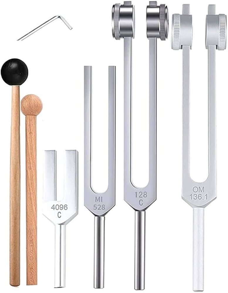 Amazon | Ahvqevn 4音叉セット（128Hz、 136.1Hz、MI 528Hz、4096Hz