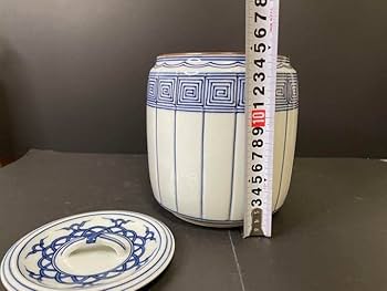 N634 水指 『京焼』『平安 手塚祥堂造』『染付山水文』 共箱