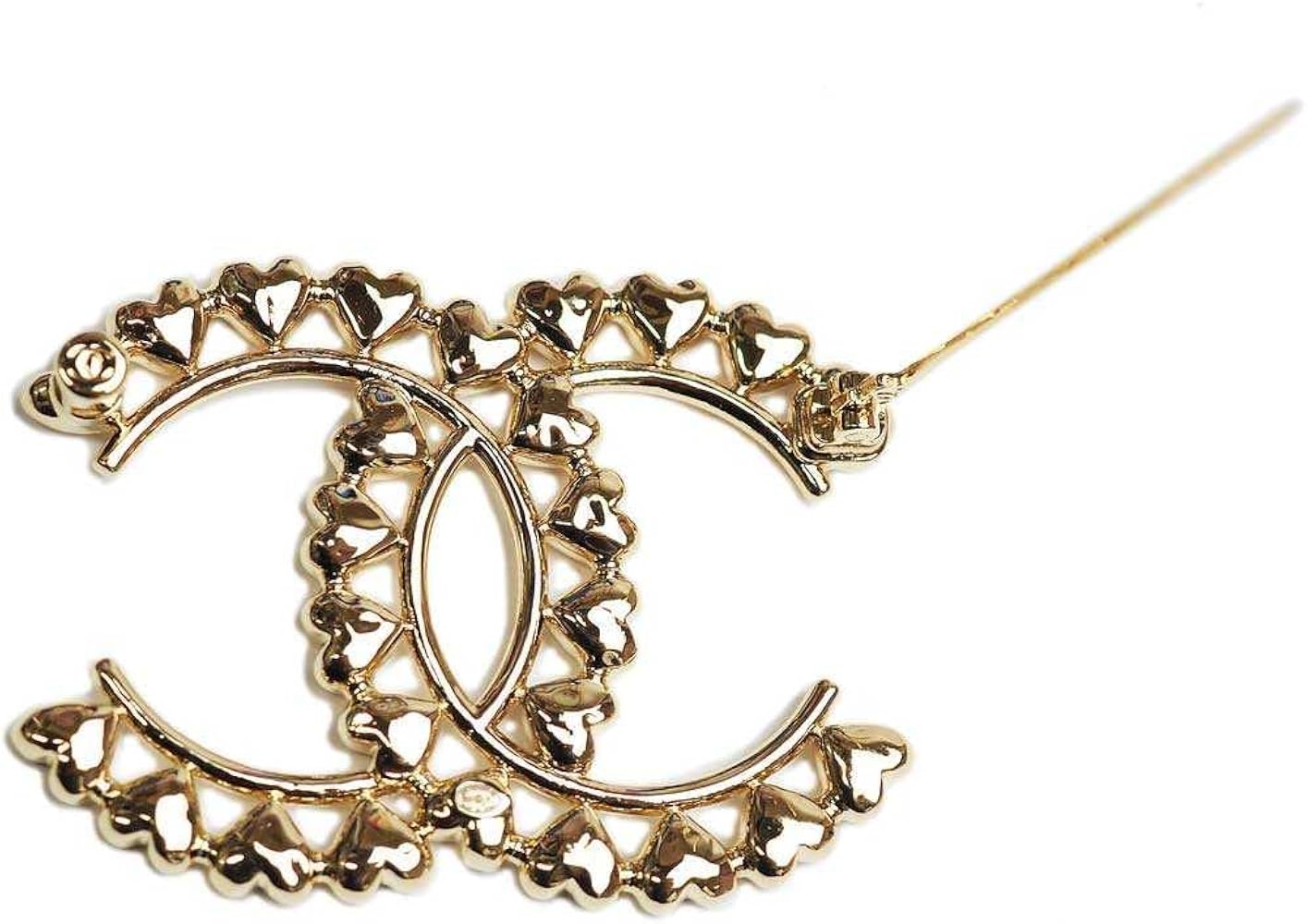 Amazon.co.jp: [シャネル]CHANEL CCハートブローチ ゴールドカラー