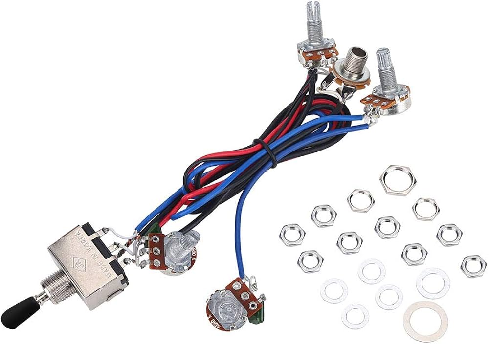Amazon.com: Guitar Wiring Harness Kit, 3 Way Switch 2 Volume 2