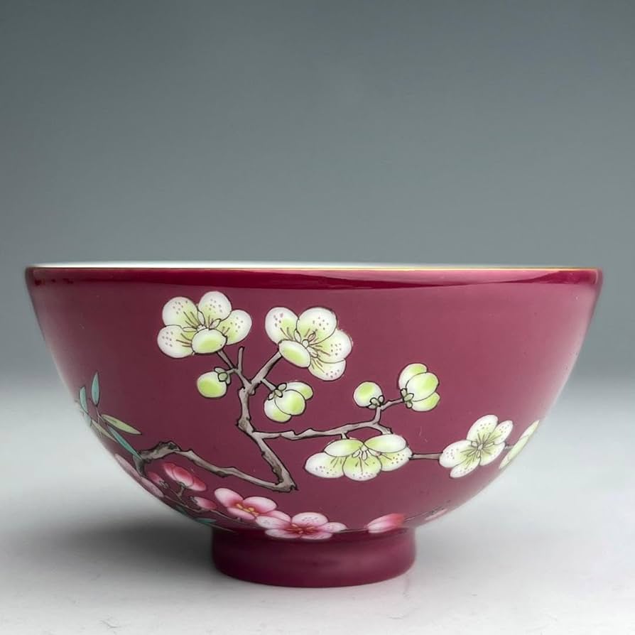 胭脂紅地陰刻唐草紋杯 乾隆年製 款 擺件中国美術 唐物骨董 時代物 A836