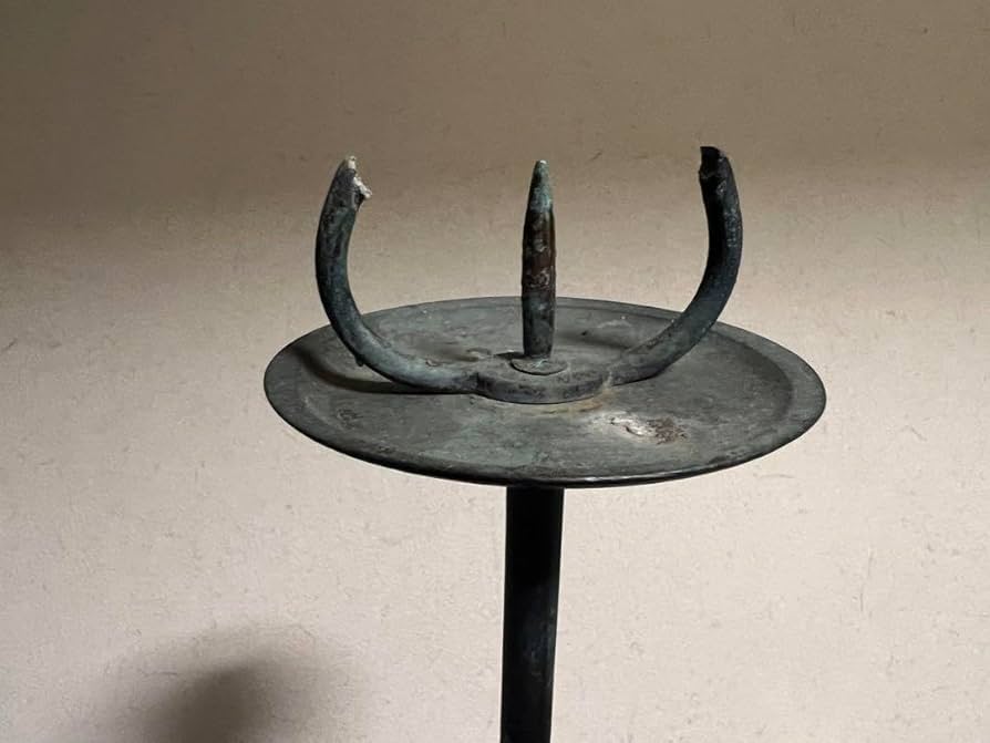 江戸時代 燭台 蝋燭立て 青銅製 茶道 瞑想 ヨガ ヒーリング 骨董 古美術