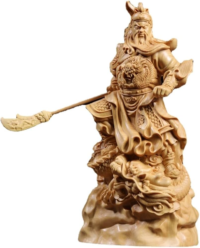 Amazon.co.jp: 仏教工芸 関羽像 武財神 中国武将 三国志 木彫仏像