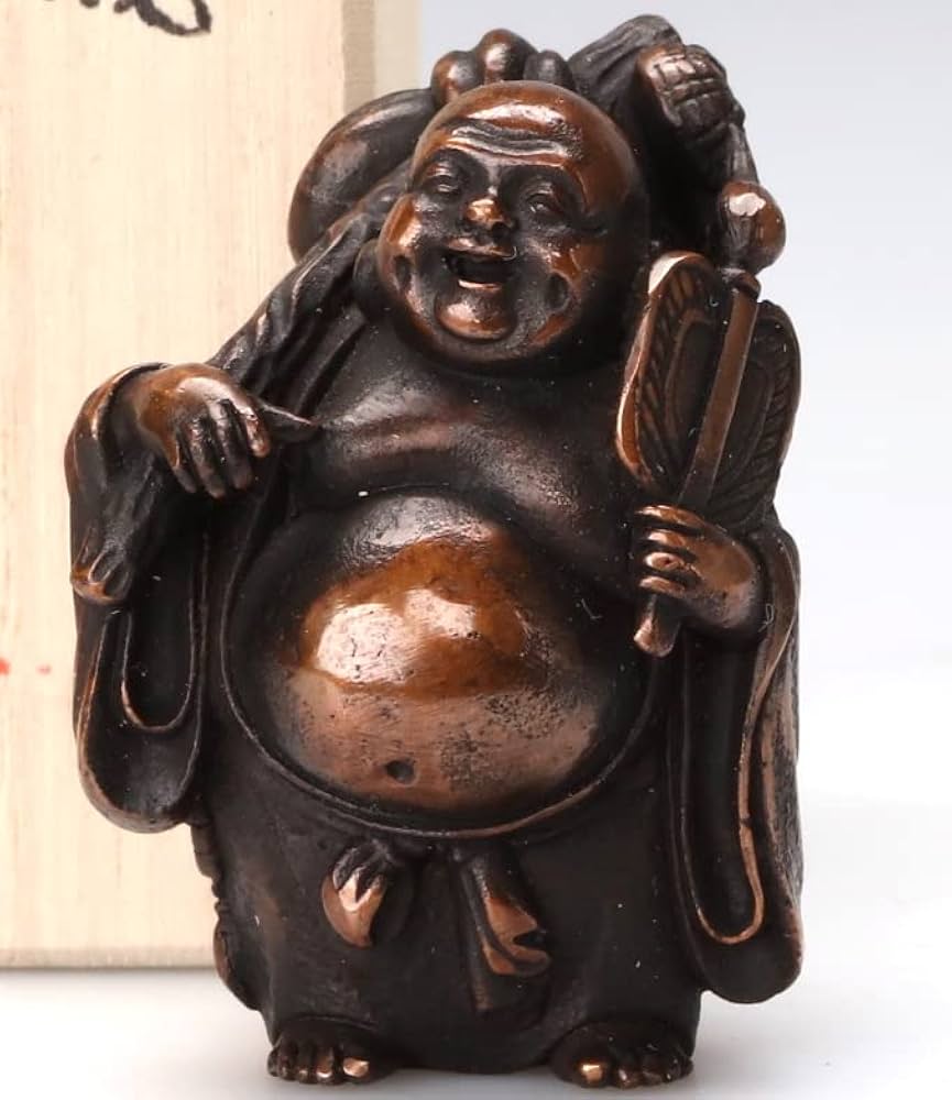 高岡銅器 置物 布袋さん 布袋様の置物 袋上布袋13号 高岡銅器通販