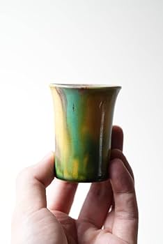 Amazon.co.jp: 珉平焼三彩酒盃淡路島明治民藝器酒注酒器古道具