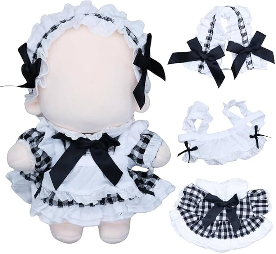 Amazon.co.jp: Lemonnui 10cm ぬいぐるみ 服 メイド服 ぬい服 ヘア