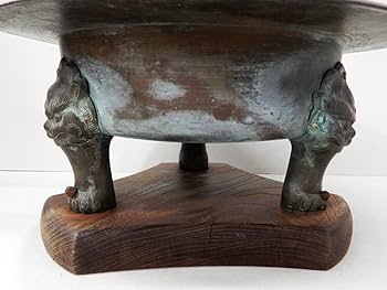 火鉢 一対 獅子耳 時代 骨董 明治 大正 アンティーク 古美術 古道具