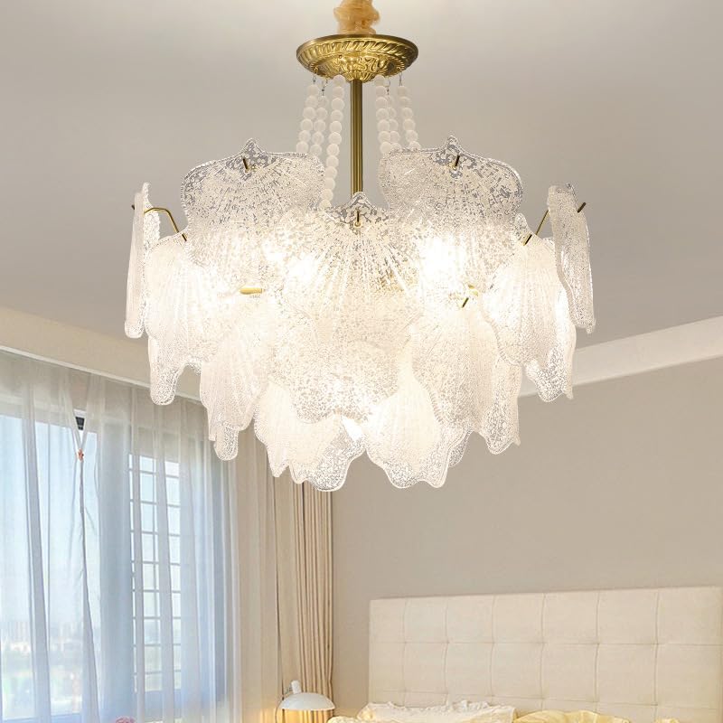 N/A モダンなクリスタルシャンデリア、ゴールドセミフラッシュマウント