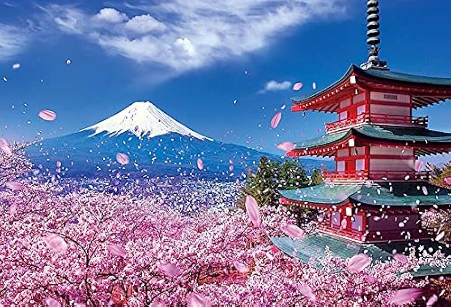 Amazon | 桜の風景・1000ピース・ジグソーパズル「富士と桜舞う浅間
