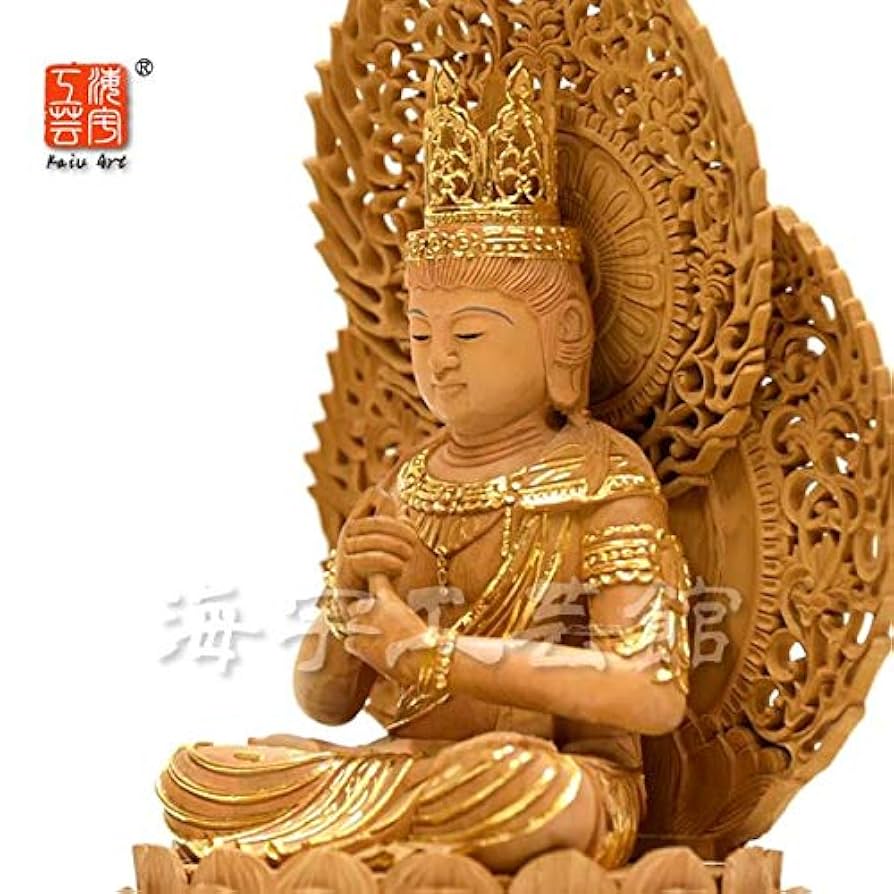 仏教美術 木彫り神将像 高さ37cm 九十九 中国美術仏教美術