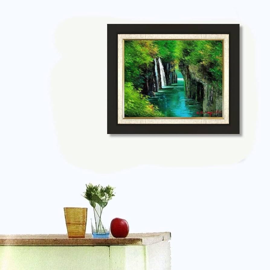 Amazon.co.jp: 小林幸三 高千穂峡 F6号 ブラウン 受注制作 油彩画 油絵