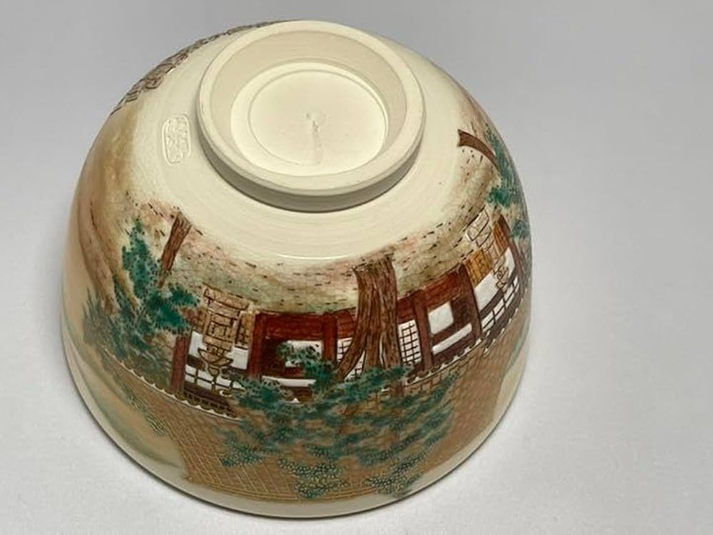 杉田祥平清閑寺窯色絵嵯峨野巡り画茶碗共箱新品未使用無傷