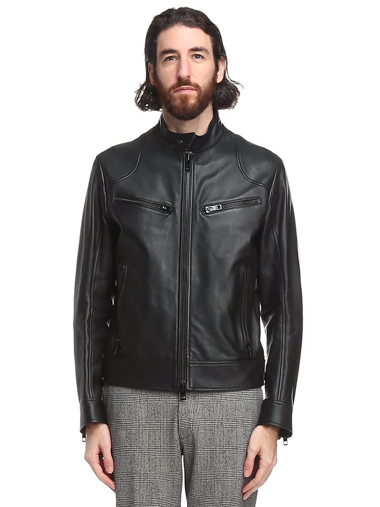 HUGO BOSS レザー ライダースジャケット 黒 52 【公式通販】