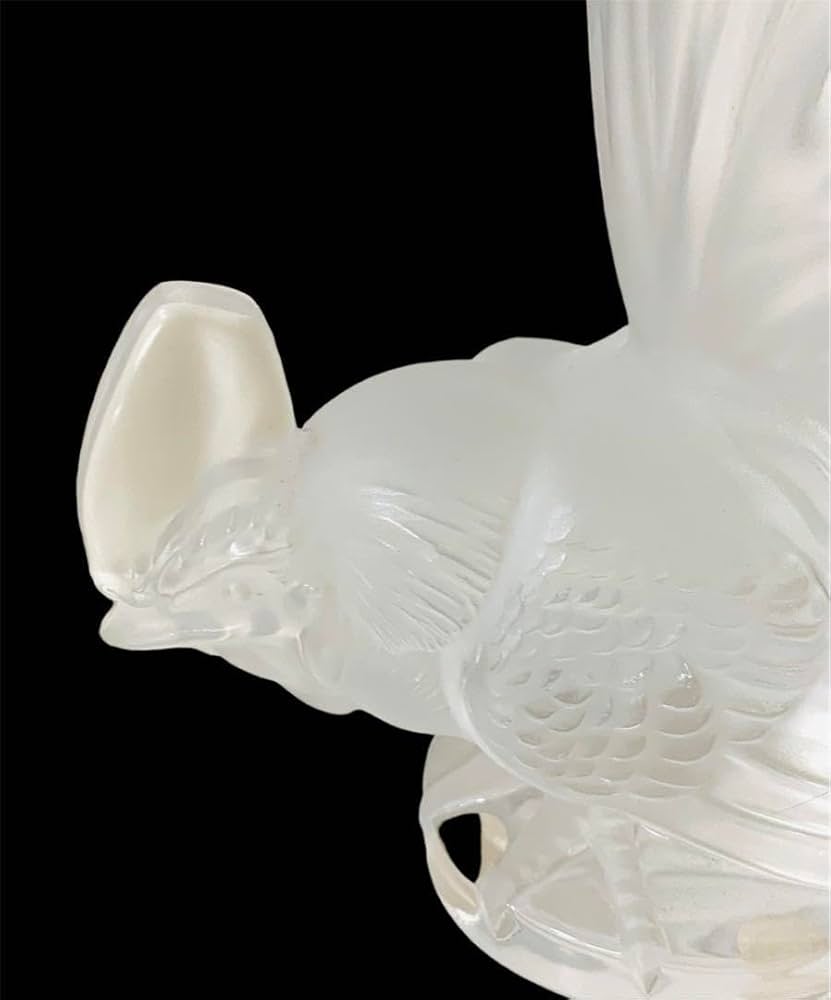 LALIQUE クリスタル 鶏 コックナン カーマスコット 置物 サイン入