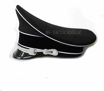 Amazon | WW2 ナチスドイツ軍 親衛隊 制帽 ウール製 黒 帽子 ASS 高級