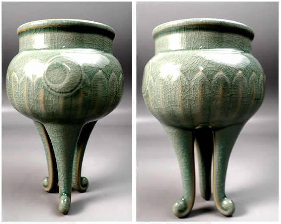 Amazon｜中国人間国宝 徐朝興 龍泉香炉 箱付き 証明書有 中国美術