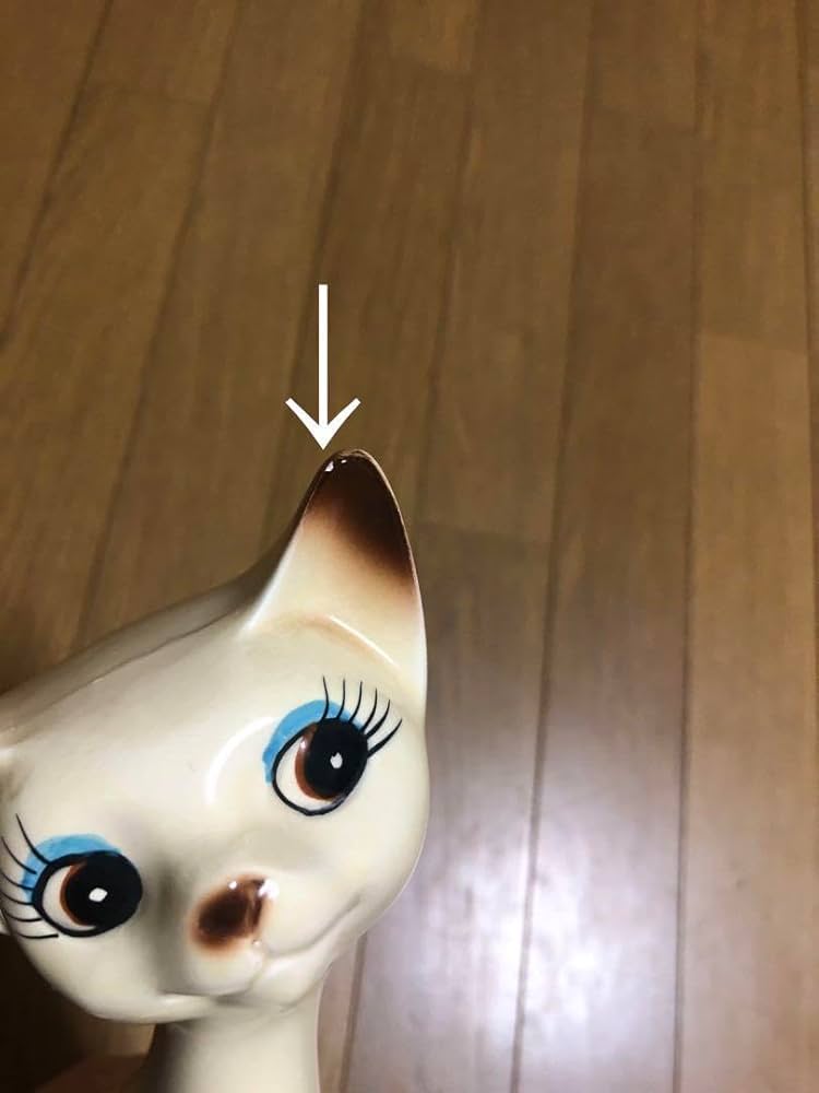 美品シャム猫陶器製置物ペア特大