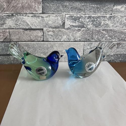 クリスタルガラス カラフル鳥 置物 オブジェ ムラーノガラス