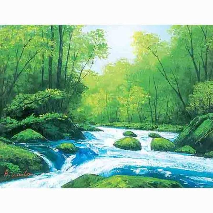 油絵 絵 絵画インテリア額付(青緑＋金色の枠) F4-051120 女子ひまわり