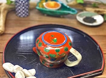 九谷焼 九谷木米 木米 急須 湯呑み4客 骨董 湯のみ 九谷焼 九谷木米