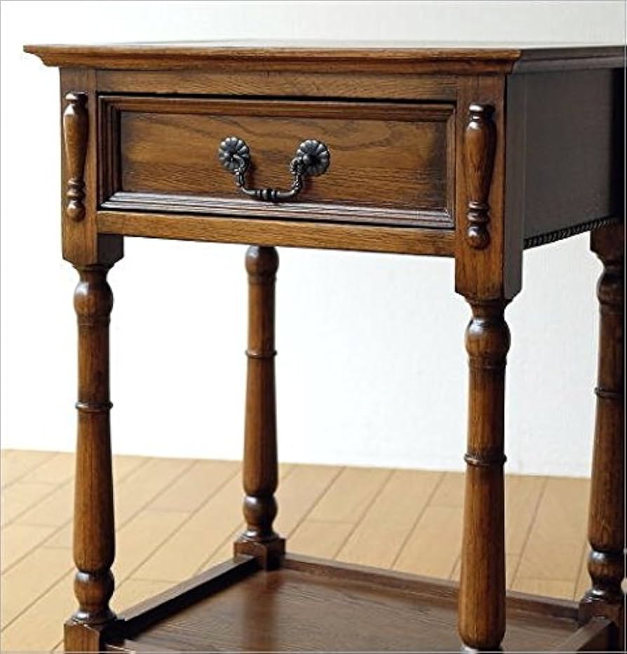 Amazon｜電話台 ファックス台 アンティーク おしゃれ スリム 木製