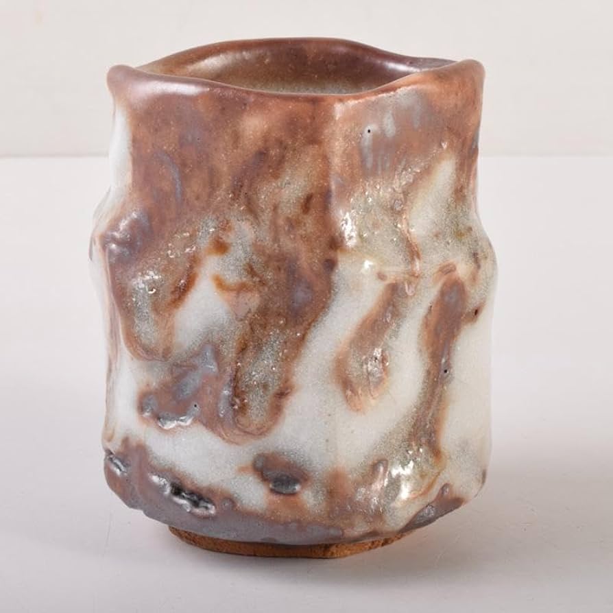 志野焼 鼠志野 竹林窯 小林武春造 湯呑 共箱 N 7103 Amazon.co.