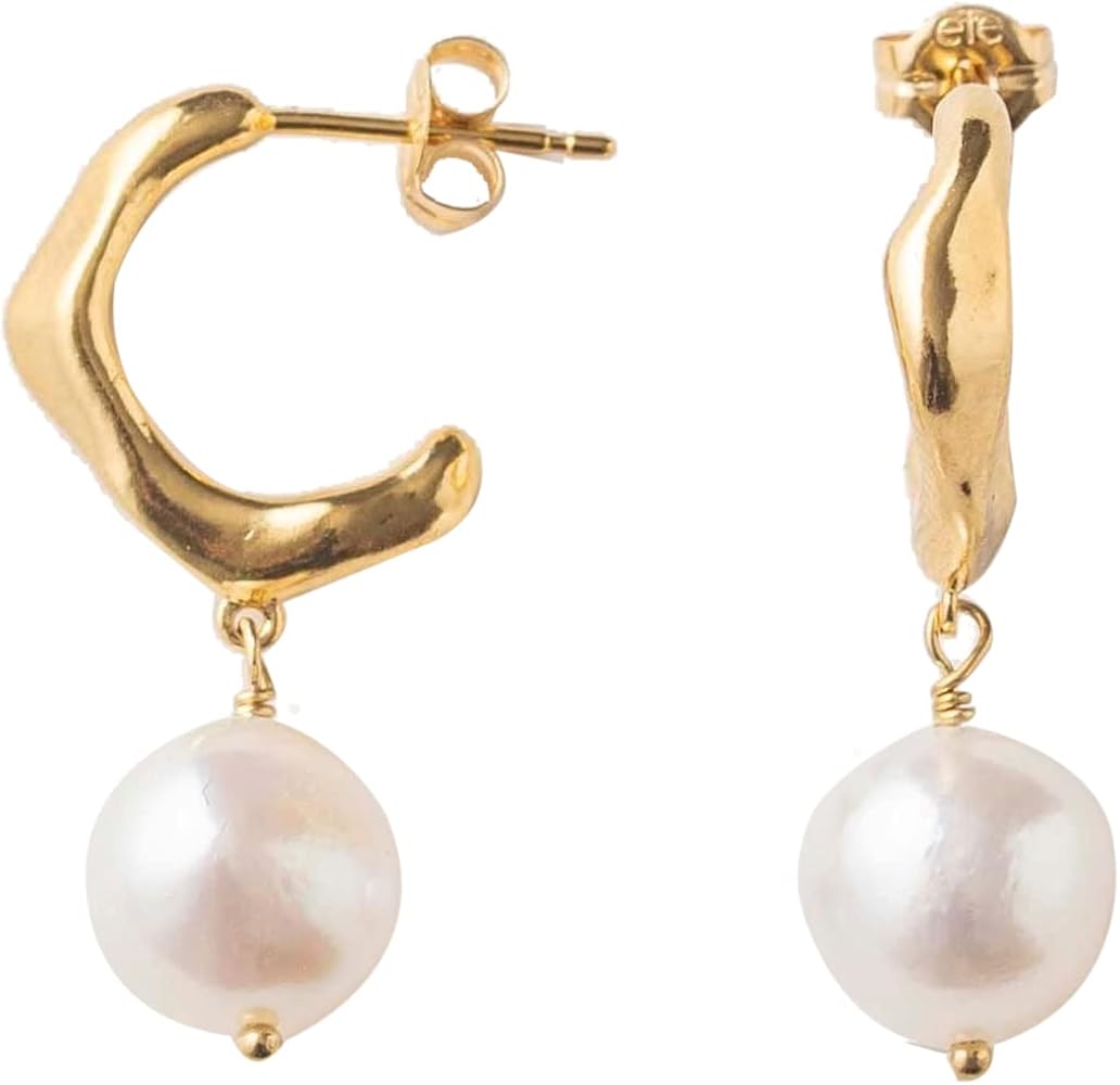 Amazon | (エテ) ete パール フープピアス 872031 FREE イエロー