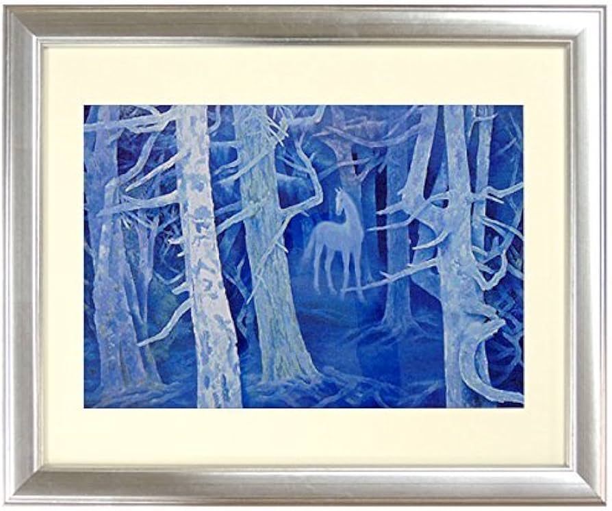 東山魁夷「白馬の森」木版画 朱印有り アダチ版画研究所 昭和を代表