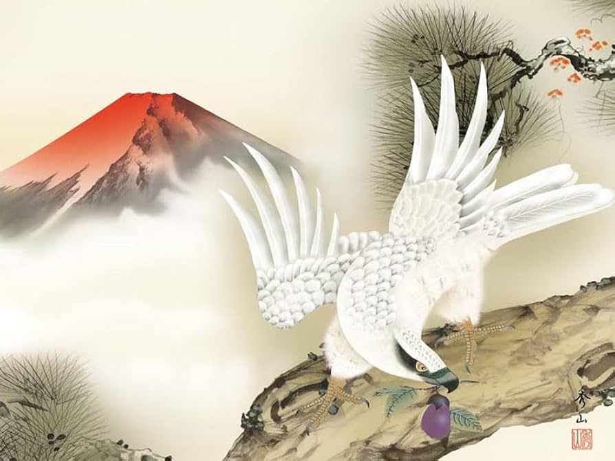 Amazon.co.jp: JHA 絵画 インテリア 額入り 額絵 日本画 縁起画「一