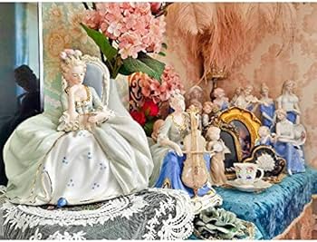 Amazon.co.jp: 陶器 人形 本を読む女性 製陶 陶製レースドール 置物