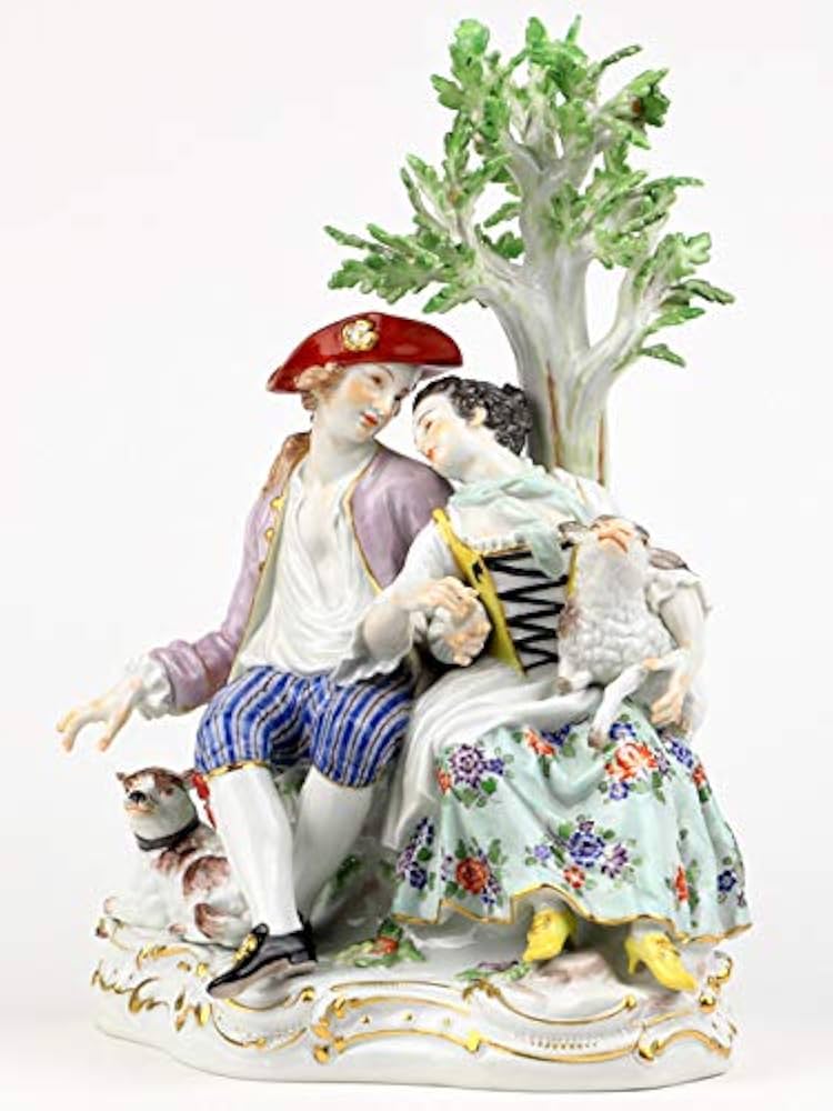 美品☆MEISSEN (ソファーの二人)ケンドラーマイセンフィギュリン人形