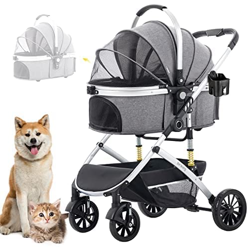 ペットカート】耐荷重20kgの犬の散歩に便利な4輪犬用カートの人気