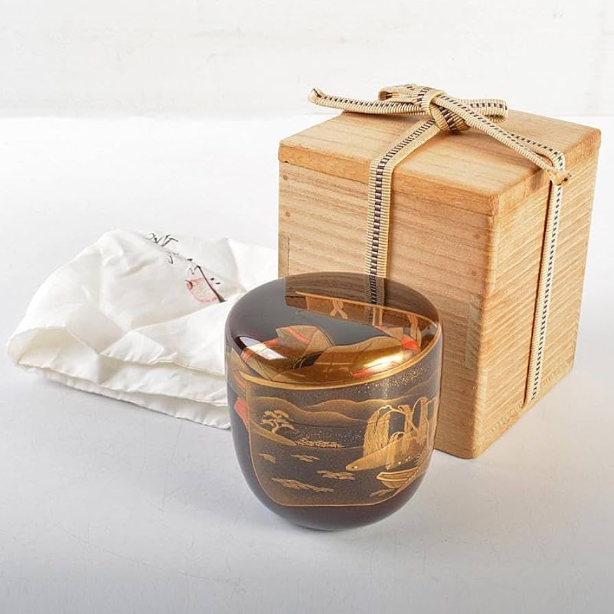 茶道具 清山作 松溜塗 鳥蒔絵 苫屋棗 共箱 V 8583 【公式通販】