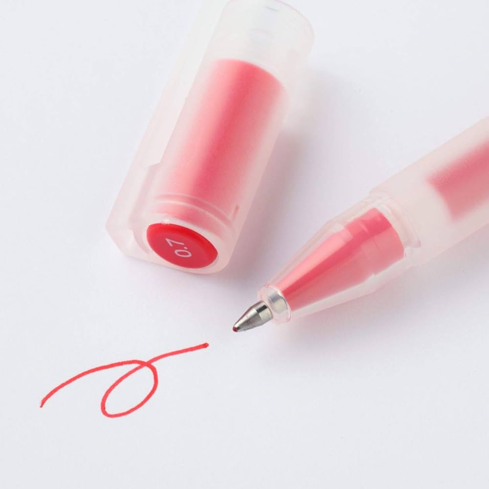 Amazon | 無印良品 ゲルインキボールペン キャップ式 赤 0.7mm