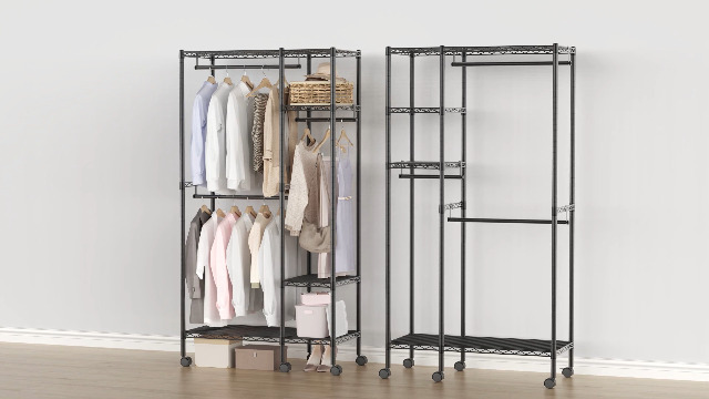 Amazon｜BreeRainz ハンガーラック 洋服掛け 衣類収納 2段 大容量 耐