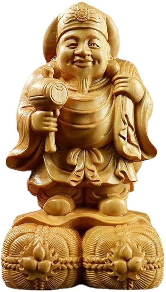Amazon｜仏像 開運招福七福神 大黒天 木彫り 美術品 七福神 大黒様 (高