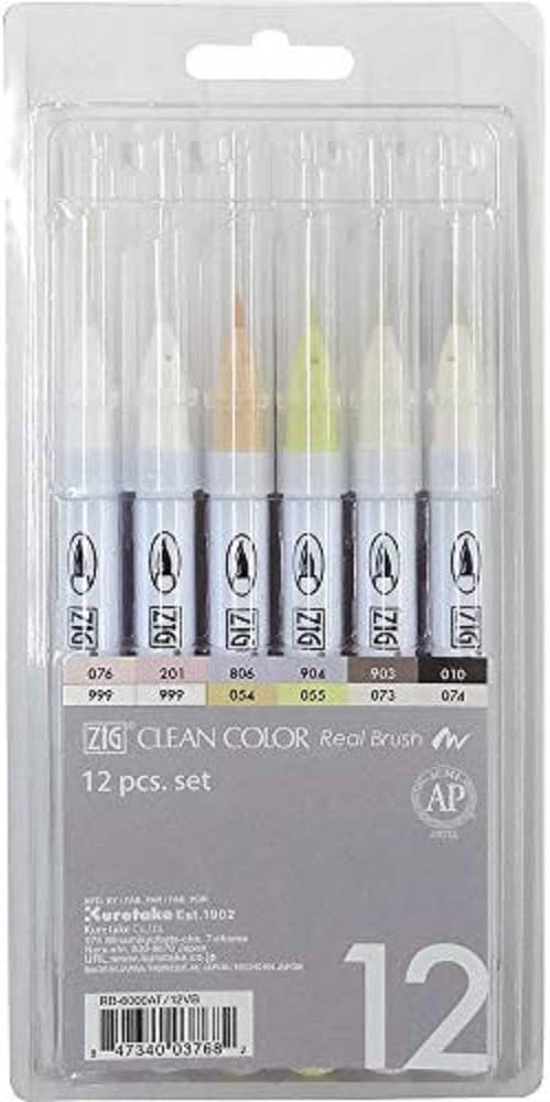 Amazon.com: Kuretake ZIG CLEAN COLOR Real Brush Neutral & Natural