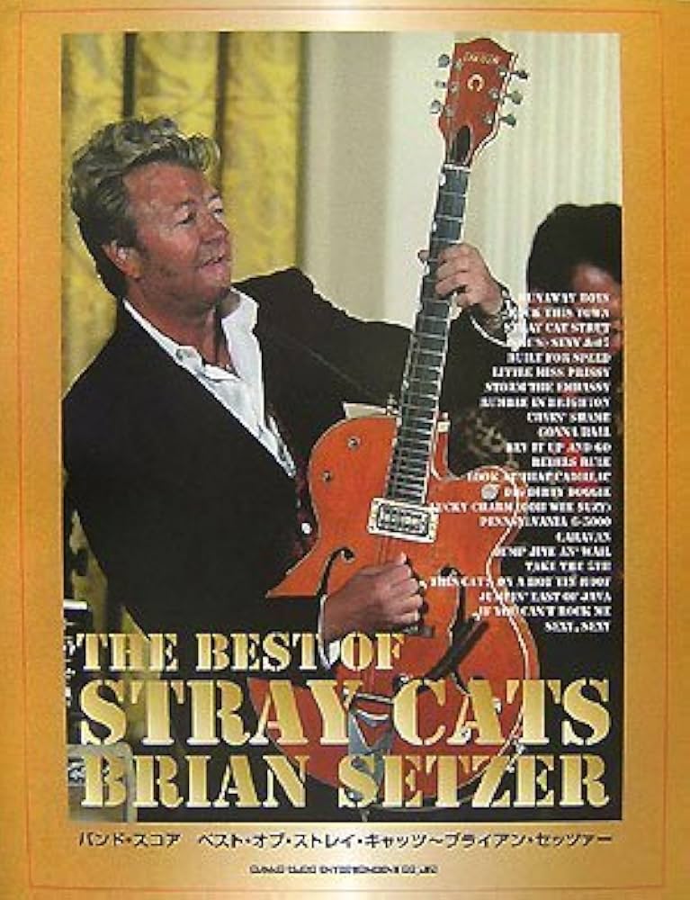 90年頃 激レア！ブライアンセッツァー ストレイキャッツグレッチ 額付