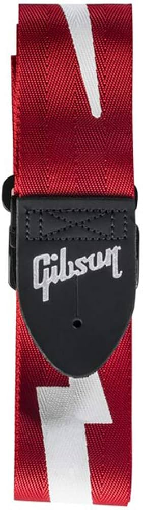 Gibson レザーストラップ 稲妻デザイン Gibson レザーストラップ 稲妻
