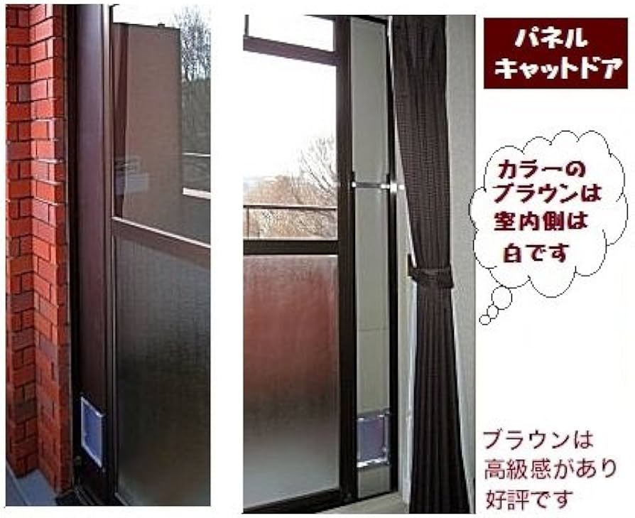 Amazon.co.jp: サンセイ 国産工事不要サッシ用パネルキャットドア S