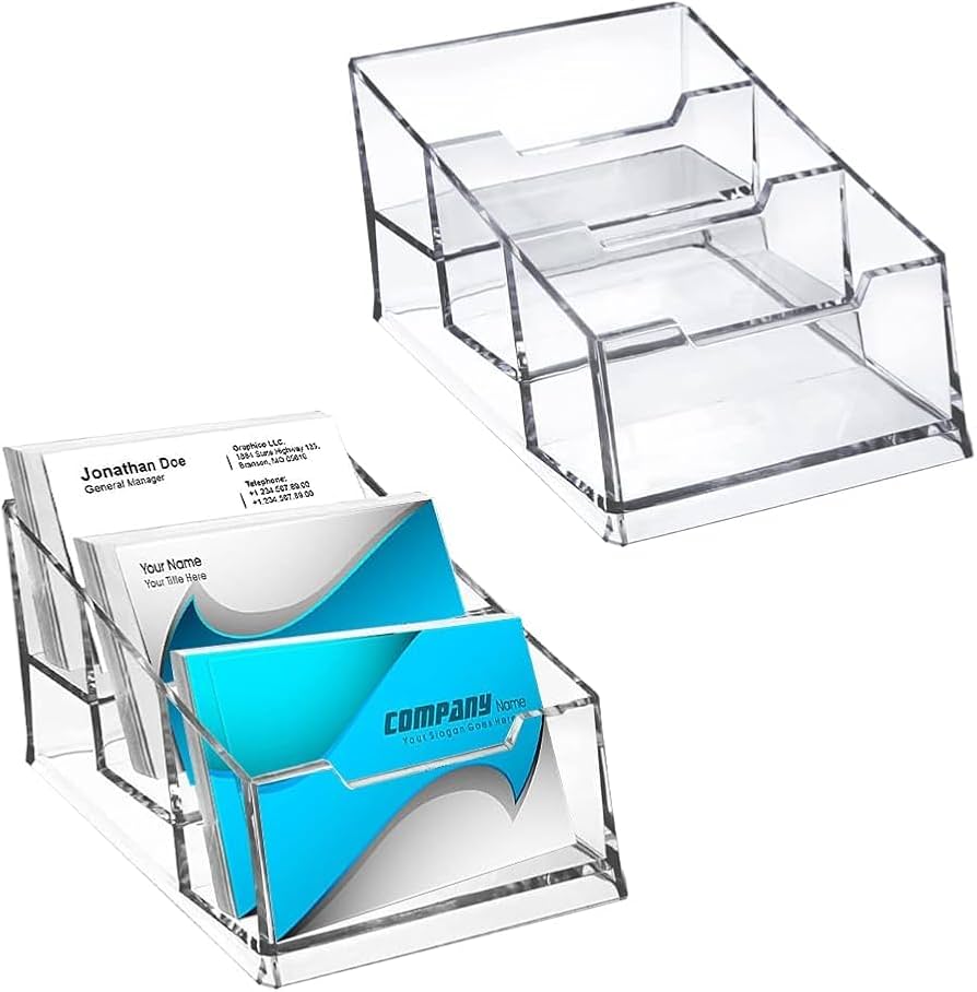 Amazon.co.jp: 名刺スタンド アクリル 名刺立て 横置き 3段タイプ 大