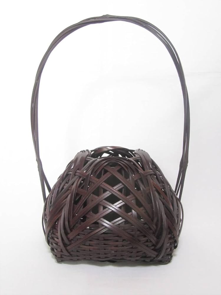 Amazon.co.jp: 【価格】竹真斎造竹編花籠花入れ（竹筒付き）茶道具煎茶