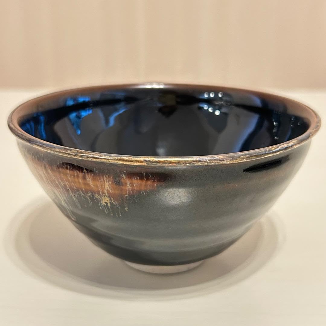 京焼 桶谷定一造 油滴天目茶碗（共箱） 茶道 抹茶 おしゃれ 抹茶茶碗