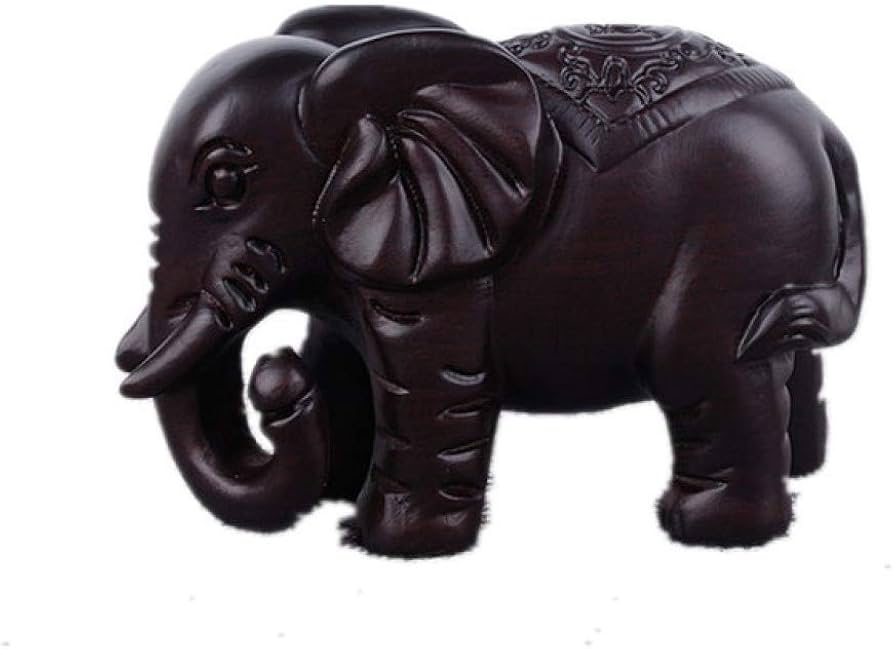 Amazon.co.jp: 黒檀の木彫り象の彫刻像手工芸品ホームオフィス装飾家具