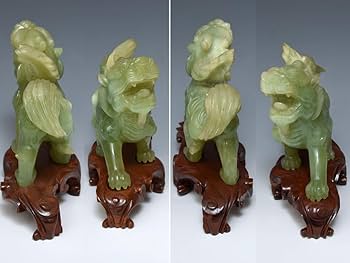 中国 玉石彫刻 神獣 根付 紙鎮 置物 C 8213E 【公式通販】