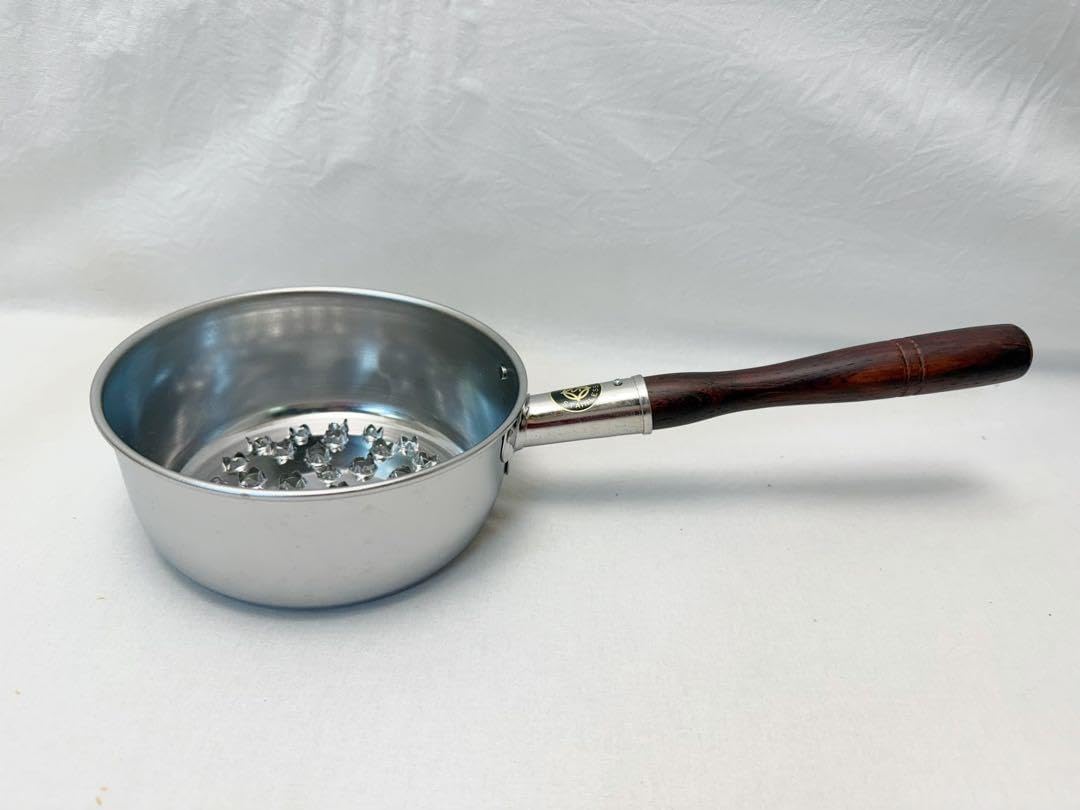 未使用 茶道具 水屋道具 台付十能（台十能） 銅製＆火起こし 丸型 元箱