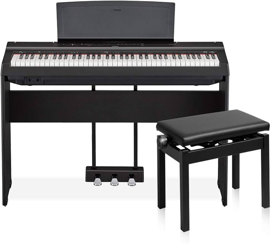 Amazon | YAMAHA P-121 B 専用スタンド・3本ペダル・高低自在イス