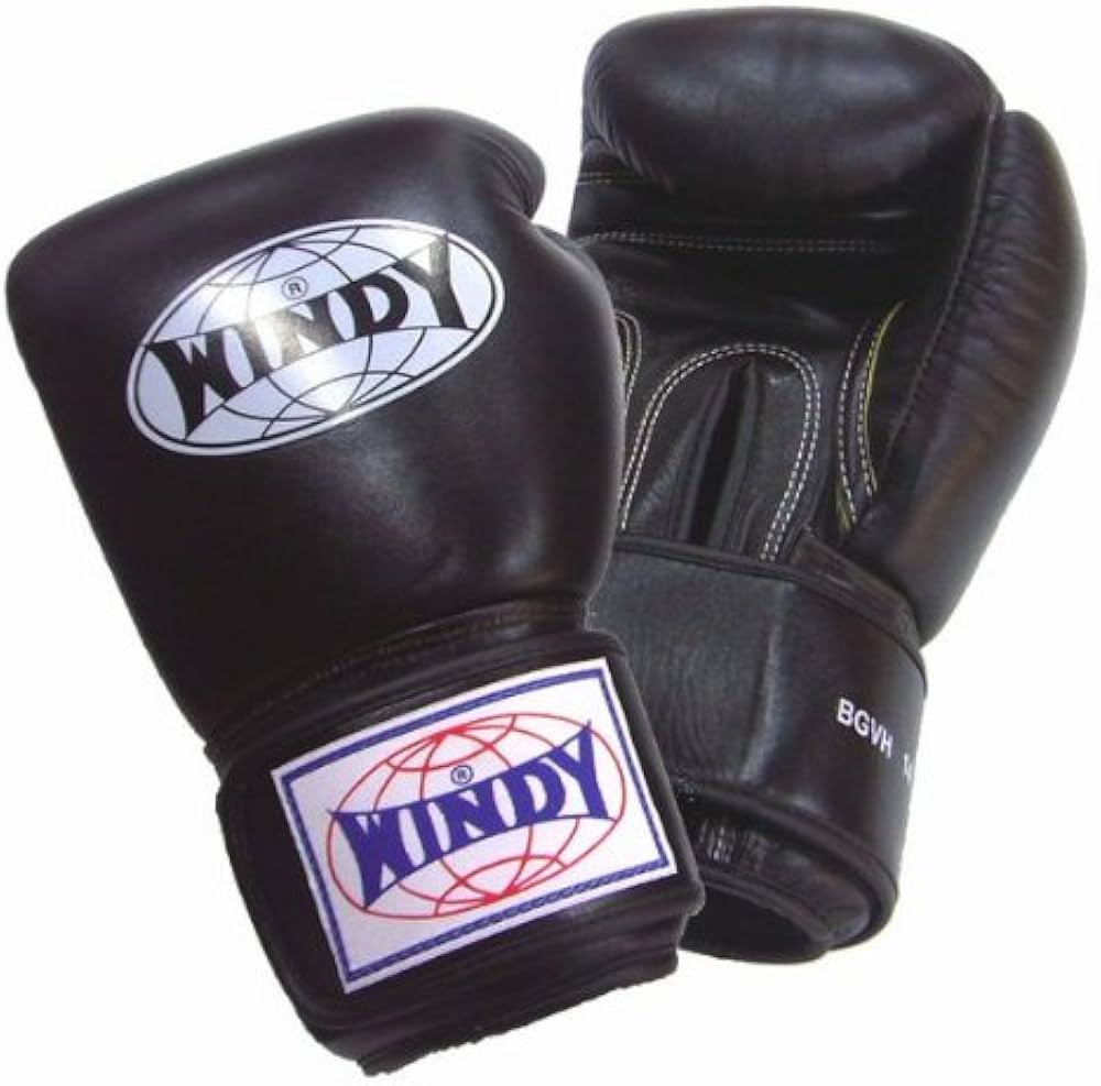WINDY ウィンディ ボクシンググローブ ブラック 黒 10オンス 本革
